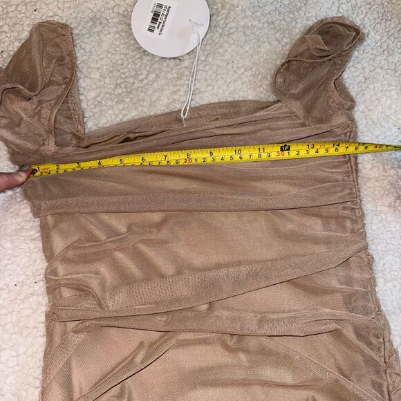 Princess Polly Women’s Charvi Mini Dress Light Tan Brown Size 8 NWT - Picture 6 of 10